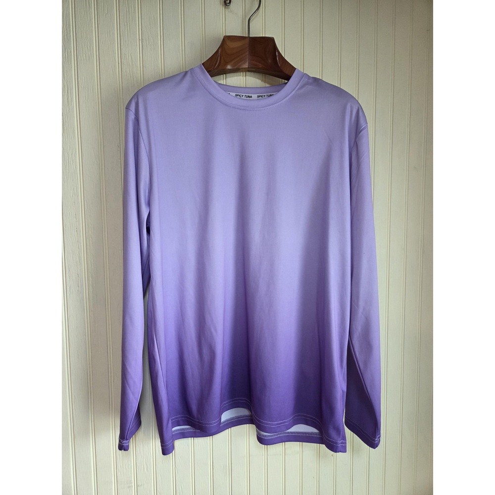 Spicy Tuna Shirt Mens Large Purple‎ Ombre Long Sleeve Coastal Outfit Fishing
